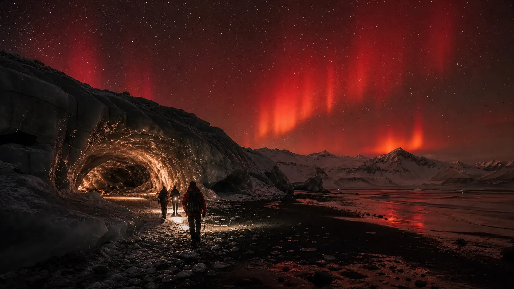 Remote mountain expedition route